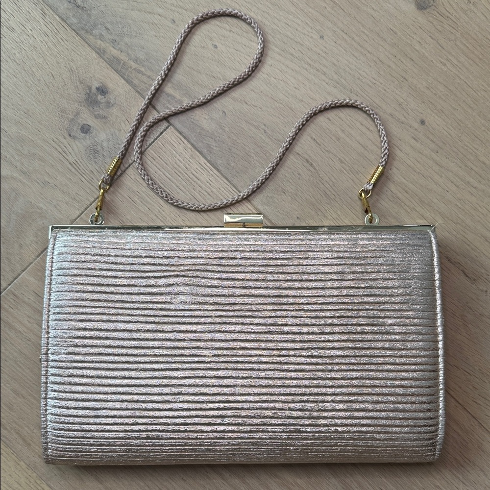 La Regale Shimmering Gold Clutch